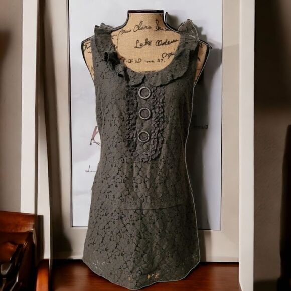 Sanctuary Drk Grey Laced Dress Size S - Picture 1 of 5